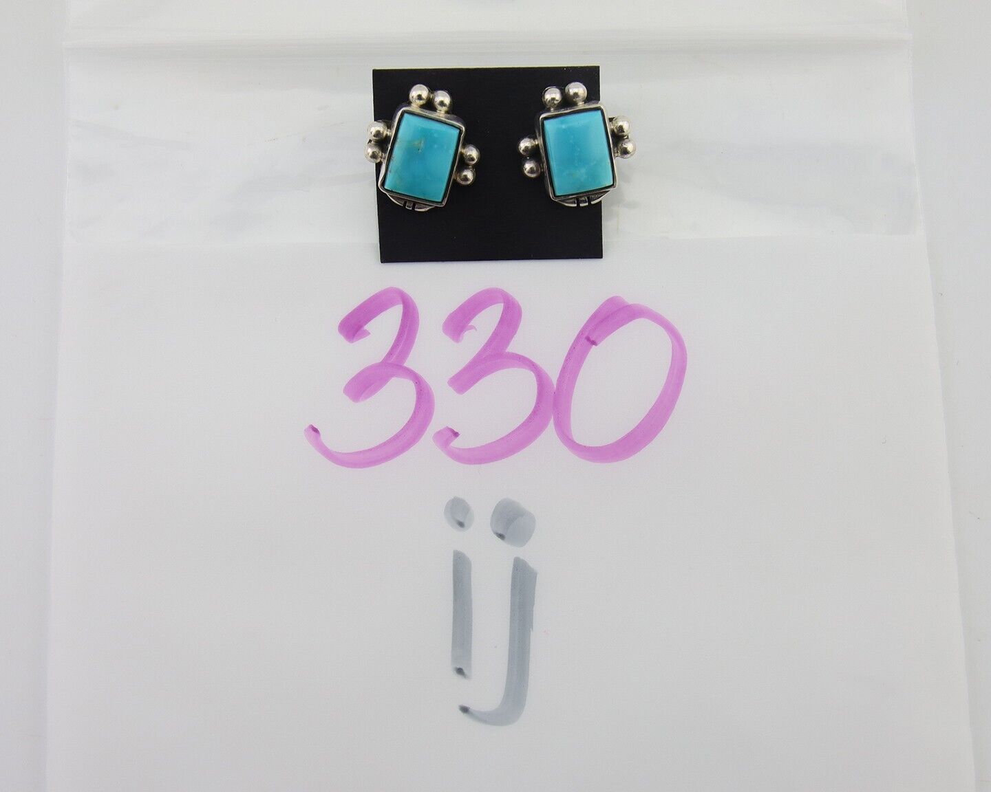 Navajo Dangle Earrings 925 Natural Turquoise Signed Wilson Padilla C.80's