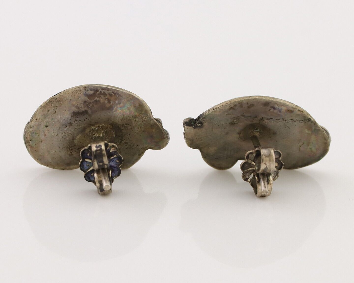 Navajo Earrings 925 Silver Natural Turquoise Native American Artist C.80's