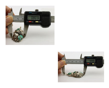 Navajo Pendant 925 Silver Natural Bisbee Turquoise Signed Tom Willeto C.80's