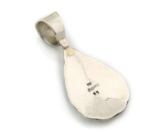 Navajo Kokopelli Pendant Sterling Silver & Gold Authentic Traditional Signed RT