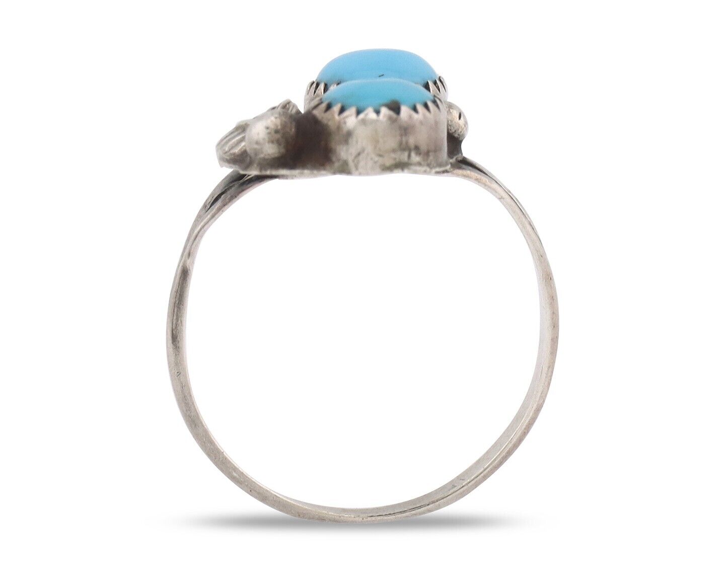 Navajo Ring 925 Silver Sleeping Beauty Turquoise Native American Artist C.80's