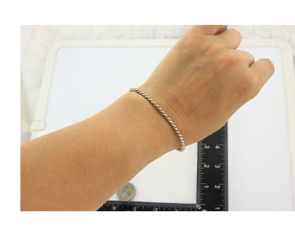 Navajo Twist Cuff Bracelet Sterling Silver Gold Authentic Vintage Native Artist