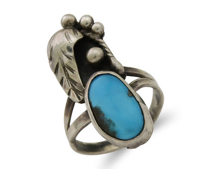 Navajo Handmade Ring 925 Silver Turquoise Native American Artist C.80's