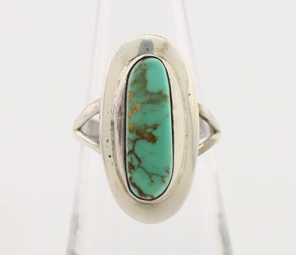 Navajo Handmade Ring 925 Silver Blue Turquoise Artist Signed Kachina C.80's