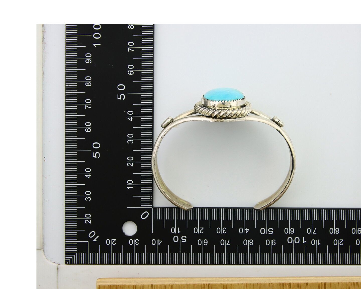 Navajo Bracelet 925 Silver Cuff Turquoise Handmade Artist Signed MM Rogers C80's