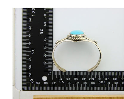 Navajo Bracelet 925 Silver Cuff Turquoise Handmade Artist Signed MM Rogers C80's