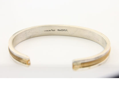 Navajo Bracelet 925 Silver & 12k Yellow Gold Filled Signed TAHE C.80's