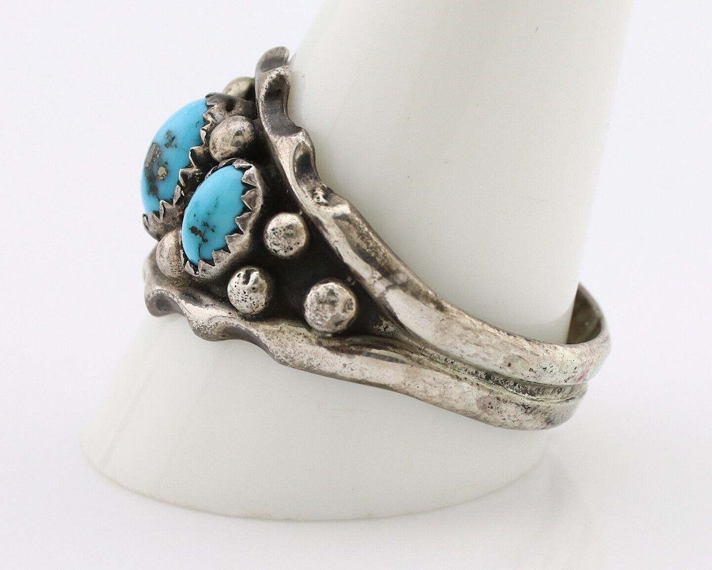 Navajo Ring 925 Silver Blue Artist Signed SkyStone Creations C.80's