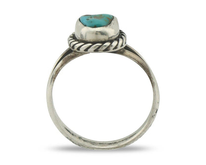 Navajo Ring .925 Silver Kingman Turquoise Native American Turquoise C.80's