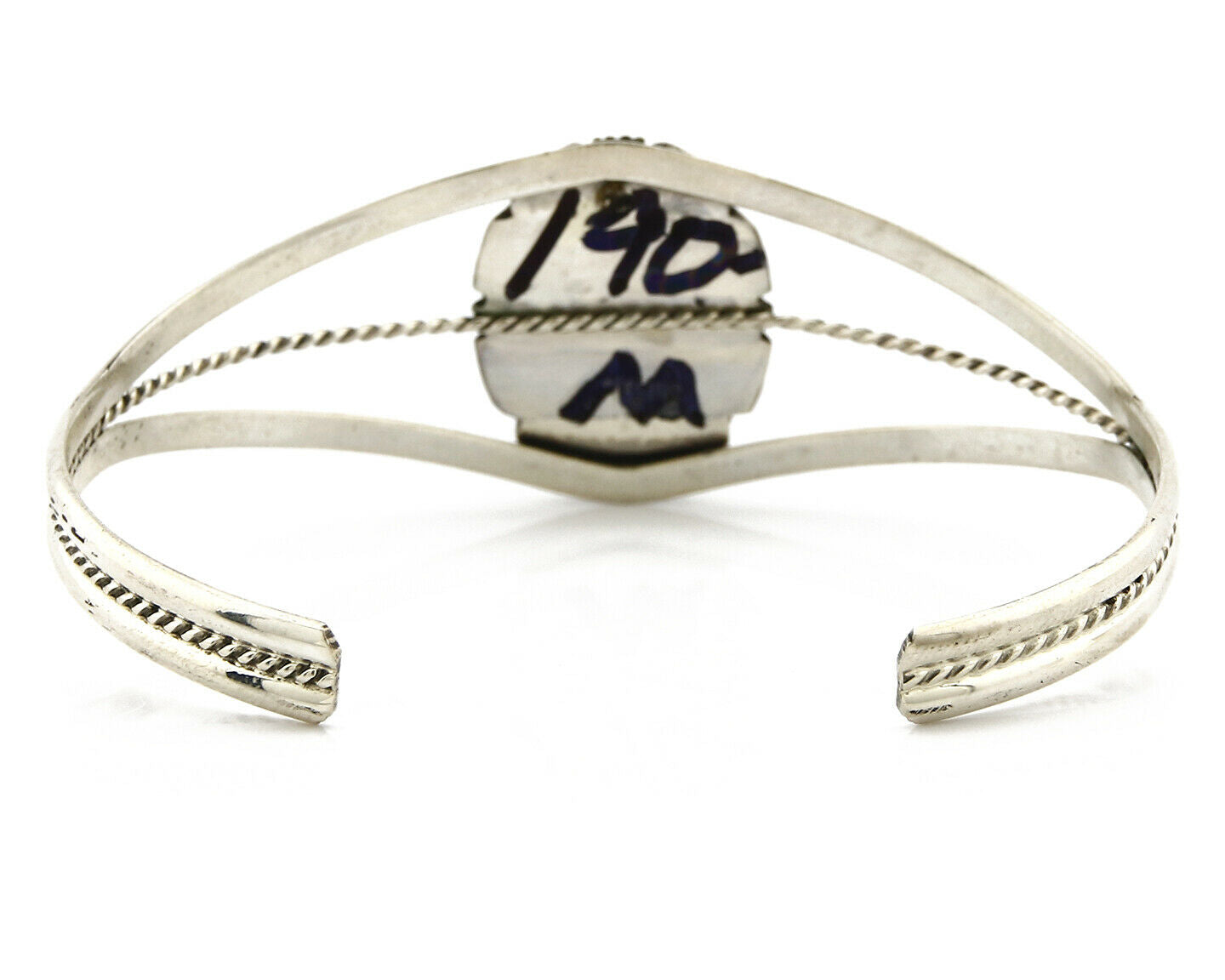 Navajo Bracelet .925 Silver Tiger Eye Sapphire Signed Sapphire Signed Sarah Chee