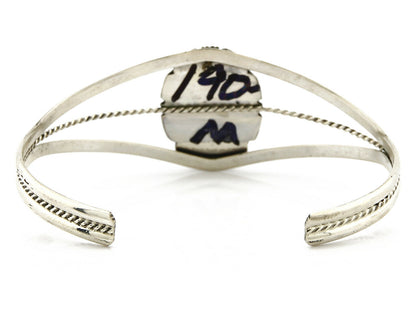 Navajo Bracelet .925 Silver Tiger Eye Sapphire Signed Sapphire Signed Sarah Chee