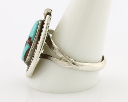 Navajo Ring 925 Silver Blue Turquoise Native American Artist C.80's