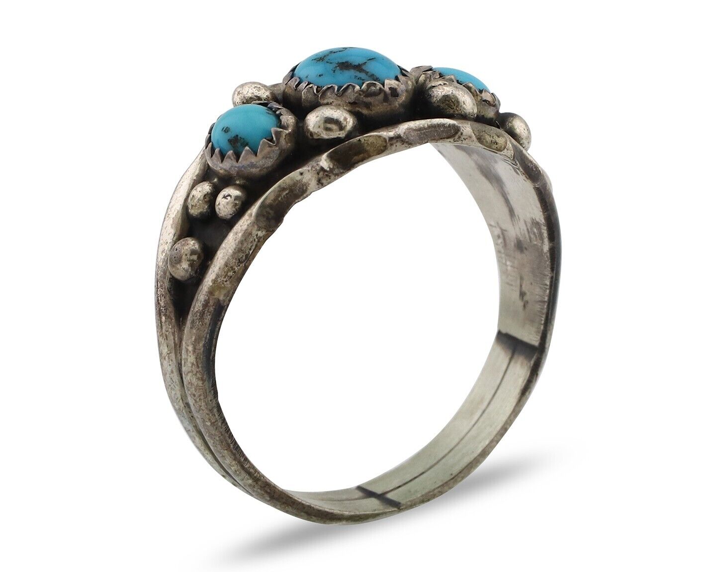 Navajo Ring 925 Silver Turquoise Artist Signed E SkyStone Creations C.80's