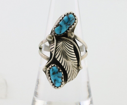 Navajo Handmade Ring 925 Silver Kingman Turquoise Native American Artist C.80's