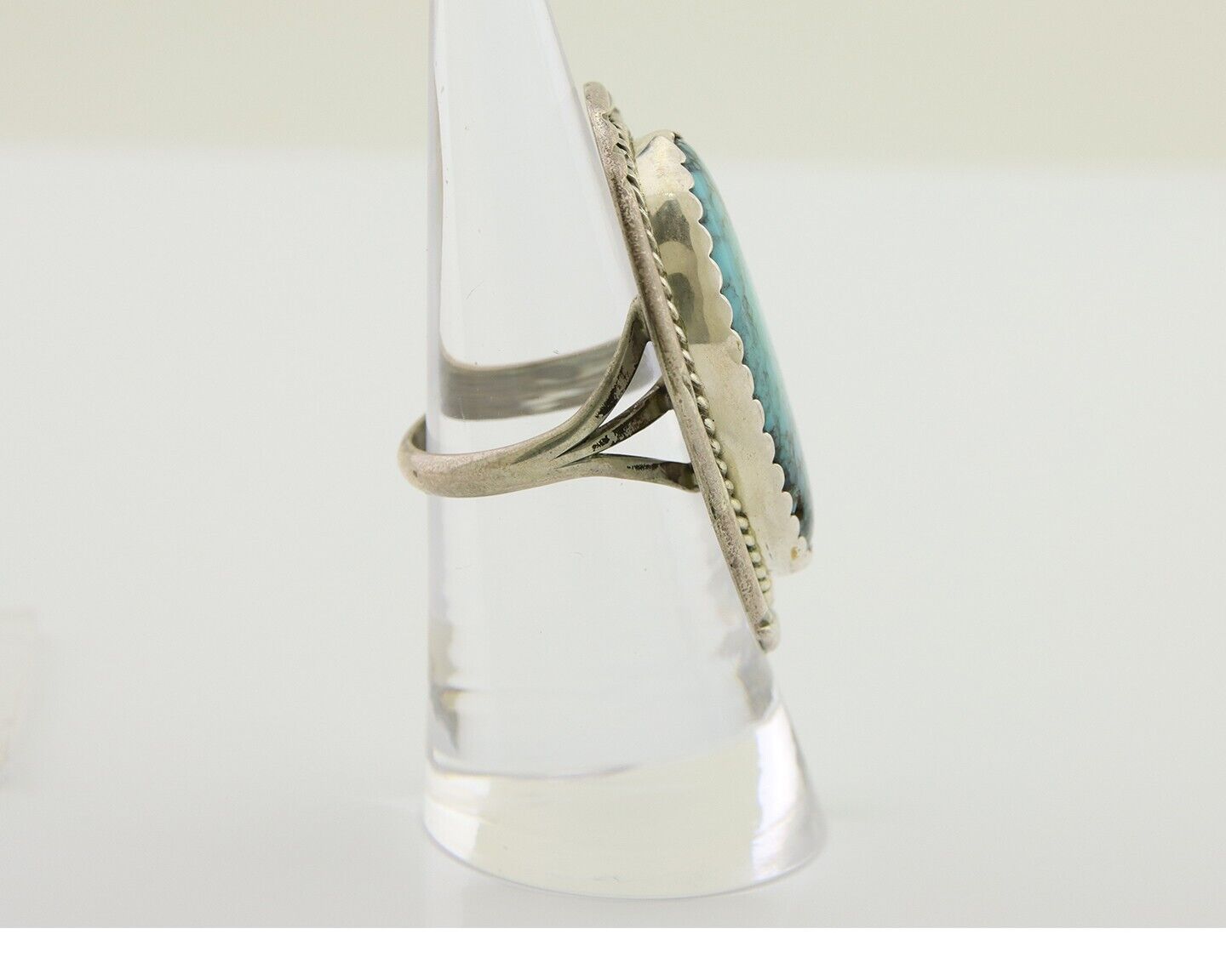 Navajo Ring 925 Silver Blue Turquoise Native American Artist C.80's