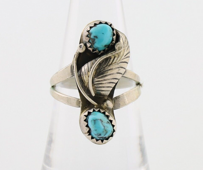 Navajo Handmade Ring 925 Silver Kingman Turquoise Native American Artist C.80's