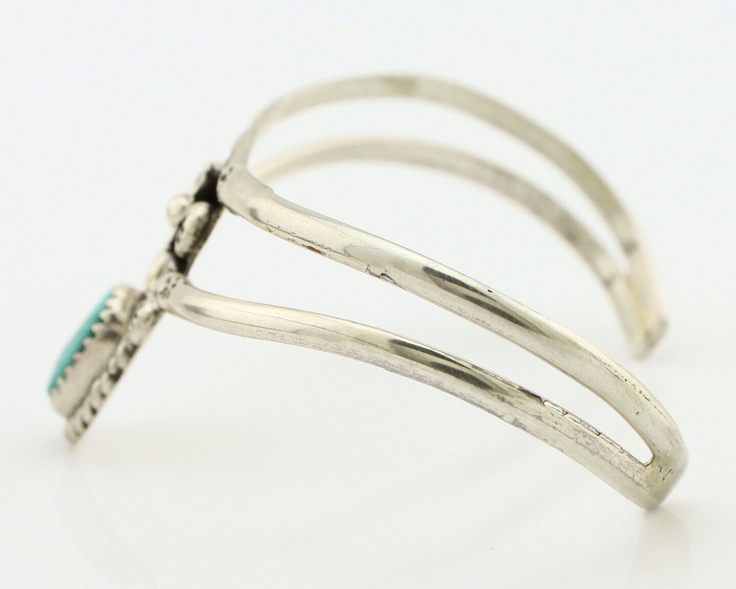 Navajo Bracelet 925 Silver Kingman Turquoise Artist Native American C.80's