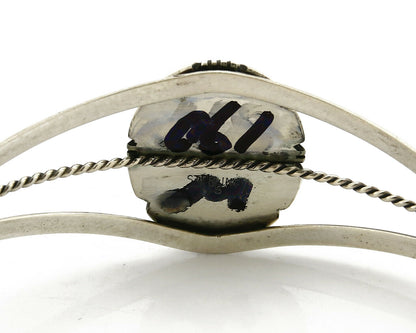 Navajo Bracelet .925 Silver Tiger Eye Sapphire Signed Sapphire Signed Sarah Chee