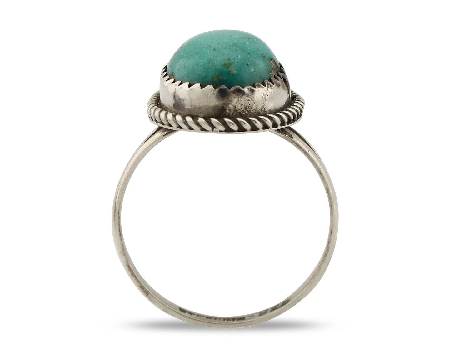 Navajo Ring 925 Silver Kingman Turquoise Artist Native American Signed C.80's