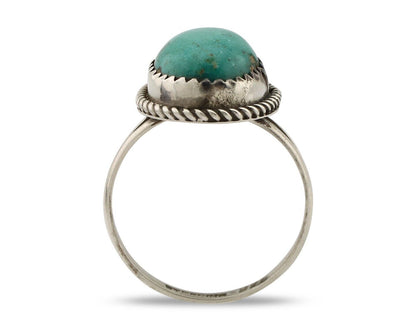 Navajo Ring 925 Silver Kingman Turquoise Artist Native American Signed C.80's