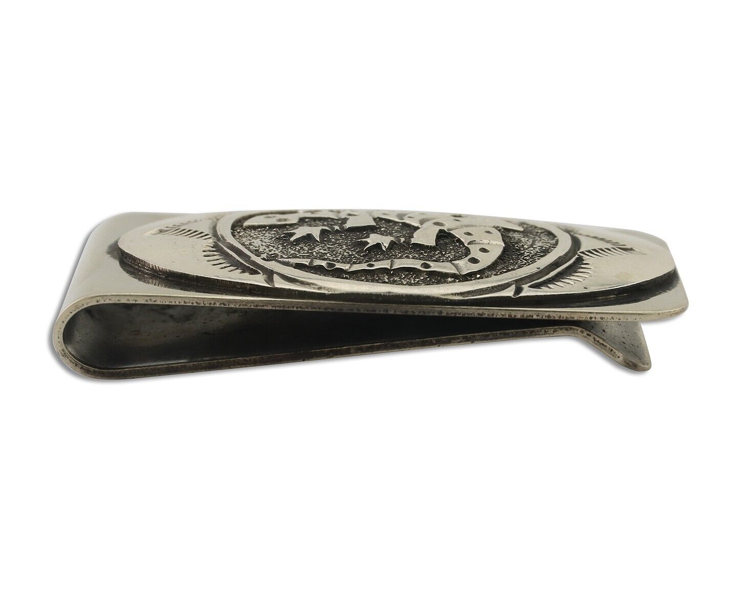 Navajo Lizard Money Clip .925 Silver & .999 Nickle Signed Gibson Gene C.80's