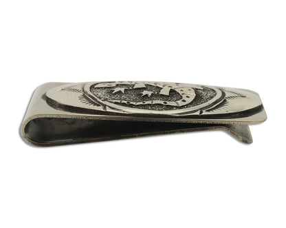 Navajo Lizard Money Clip .925 Silver & .999 Nickle Signed Gibson Gene C.80's
