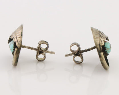 Navajo Earrings 925 Silver Natural Turquoise Native American Artist C.80's