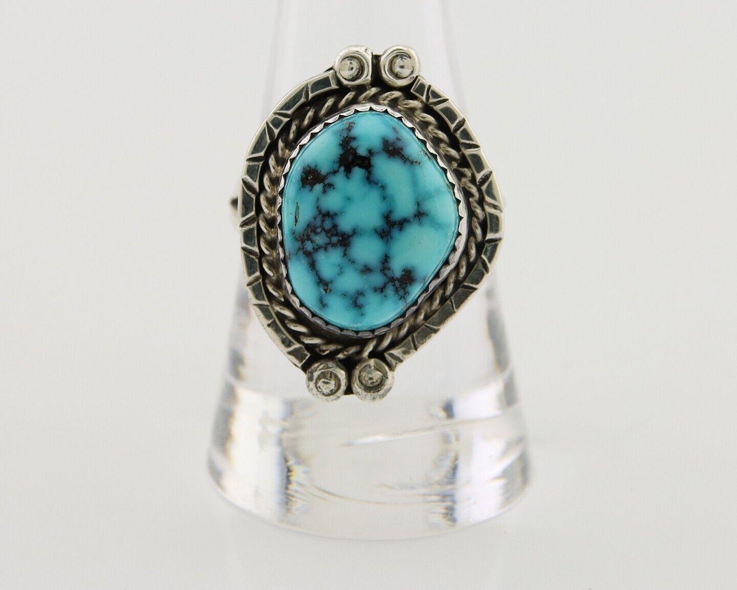 Navajo Handmade Ring 925 Silver Turquoise Native American Artist C.80's