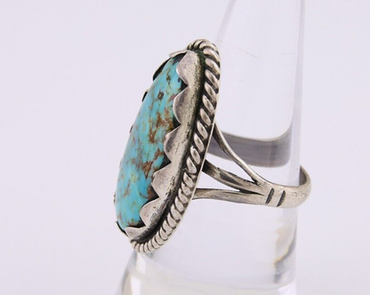 Navajo Ring 925 Silver Natural Blue Turquoise Native American Artist C.80's