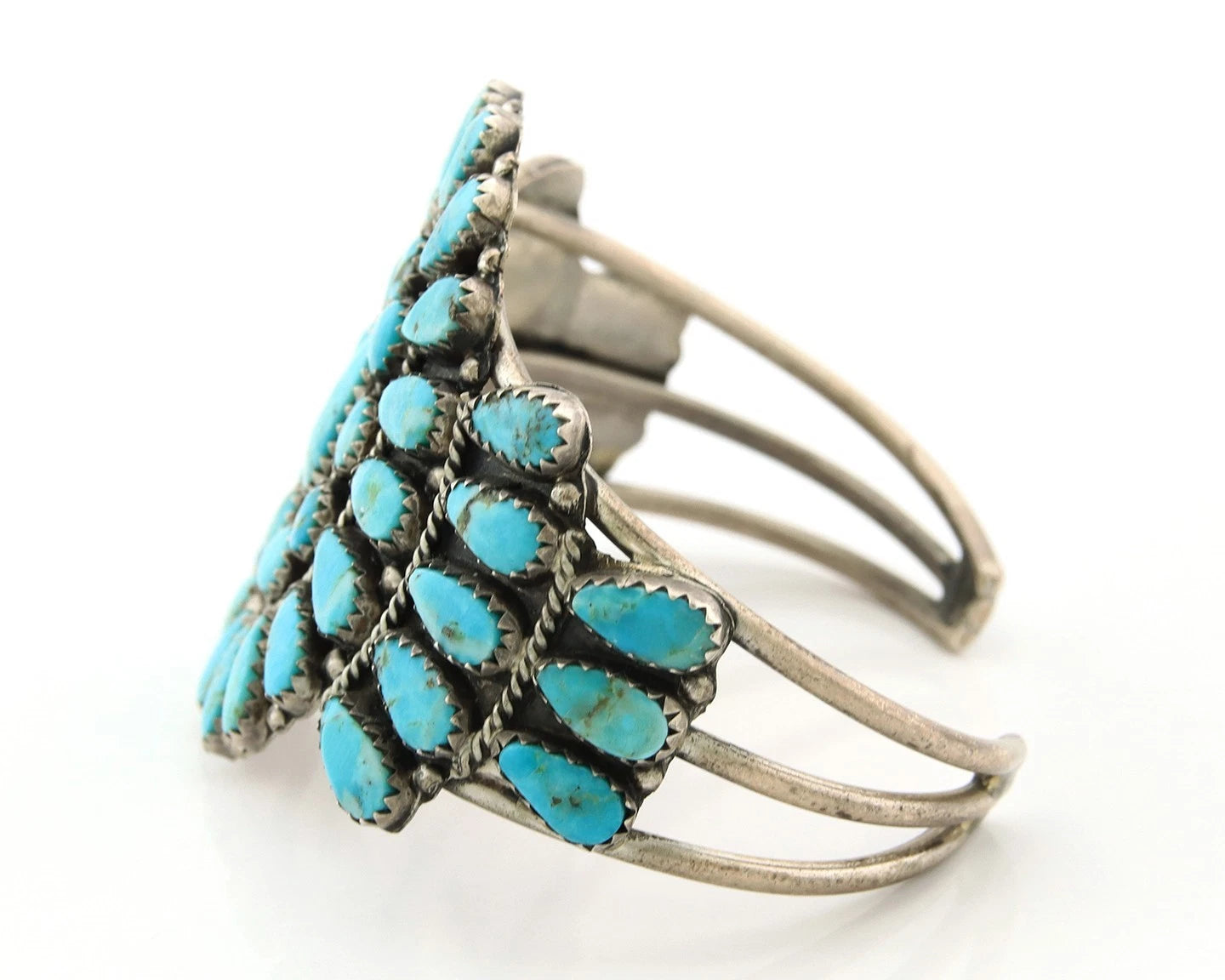 Navajo Cuff Bracelet Sterling Silver Authentic Turquoise Signed Ben Boyd