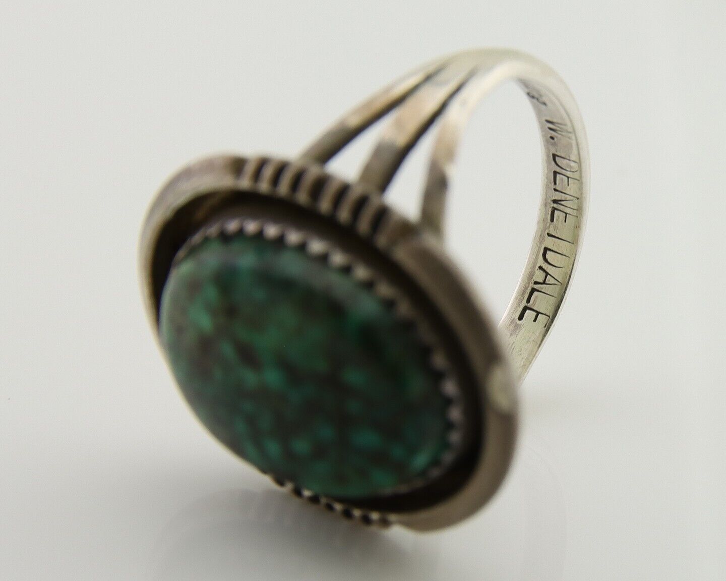Navajo Ring 925 Silver Turquoise Artist Siged William Denetdale C.80's