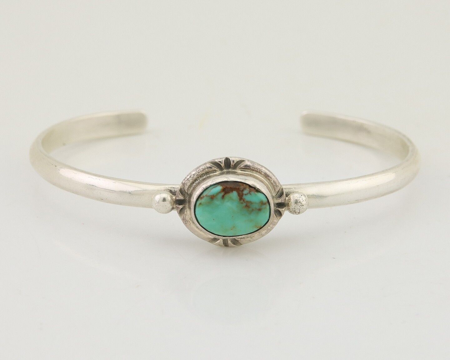 Navajo Bracelet 925 Silver Blue Turquoise Native American Artist C.80's