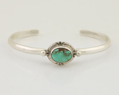 Navajo Bracelet 925 Silver Blue Turquoise Native American Artist C.80's