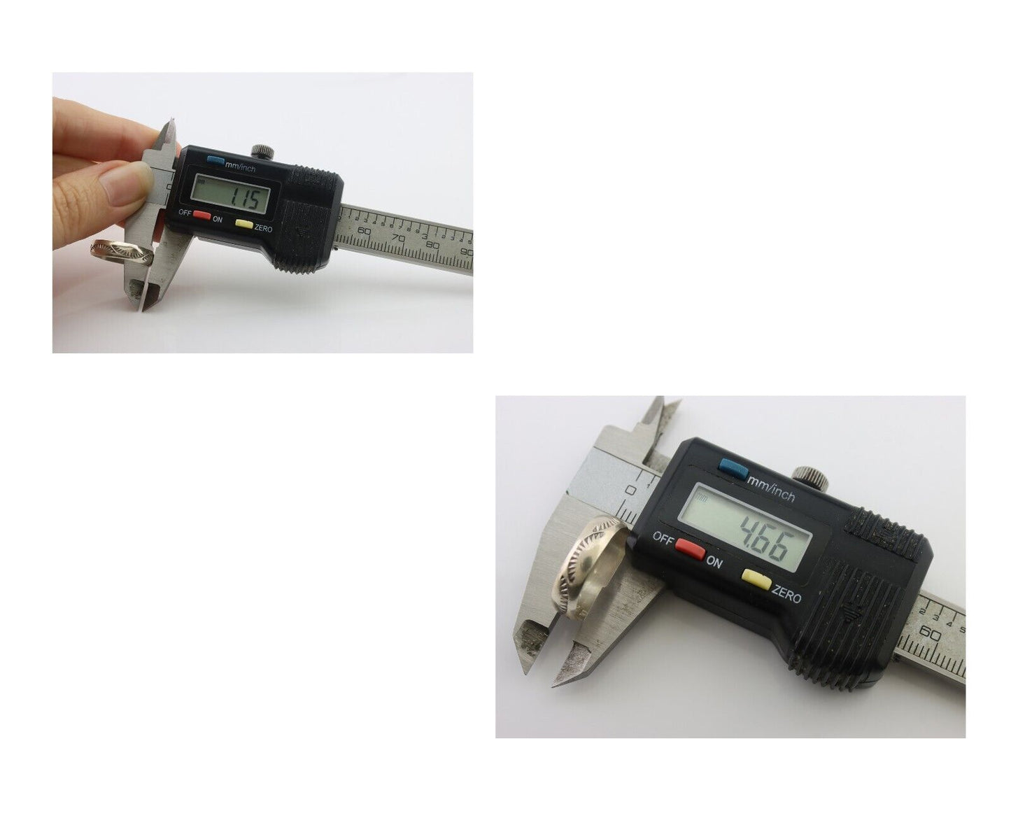 Navajo Hand Stamped Band 925 Silver 5.0 mm Signed Larry Chavez Size 6.5 C.80's