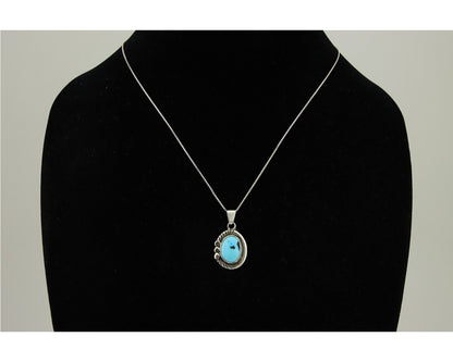 Navajo Necklace 925 Silver Natural Turquoise Artist M Montoya C.80's