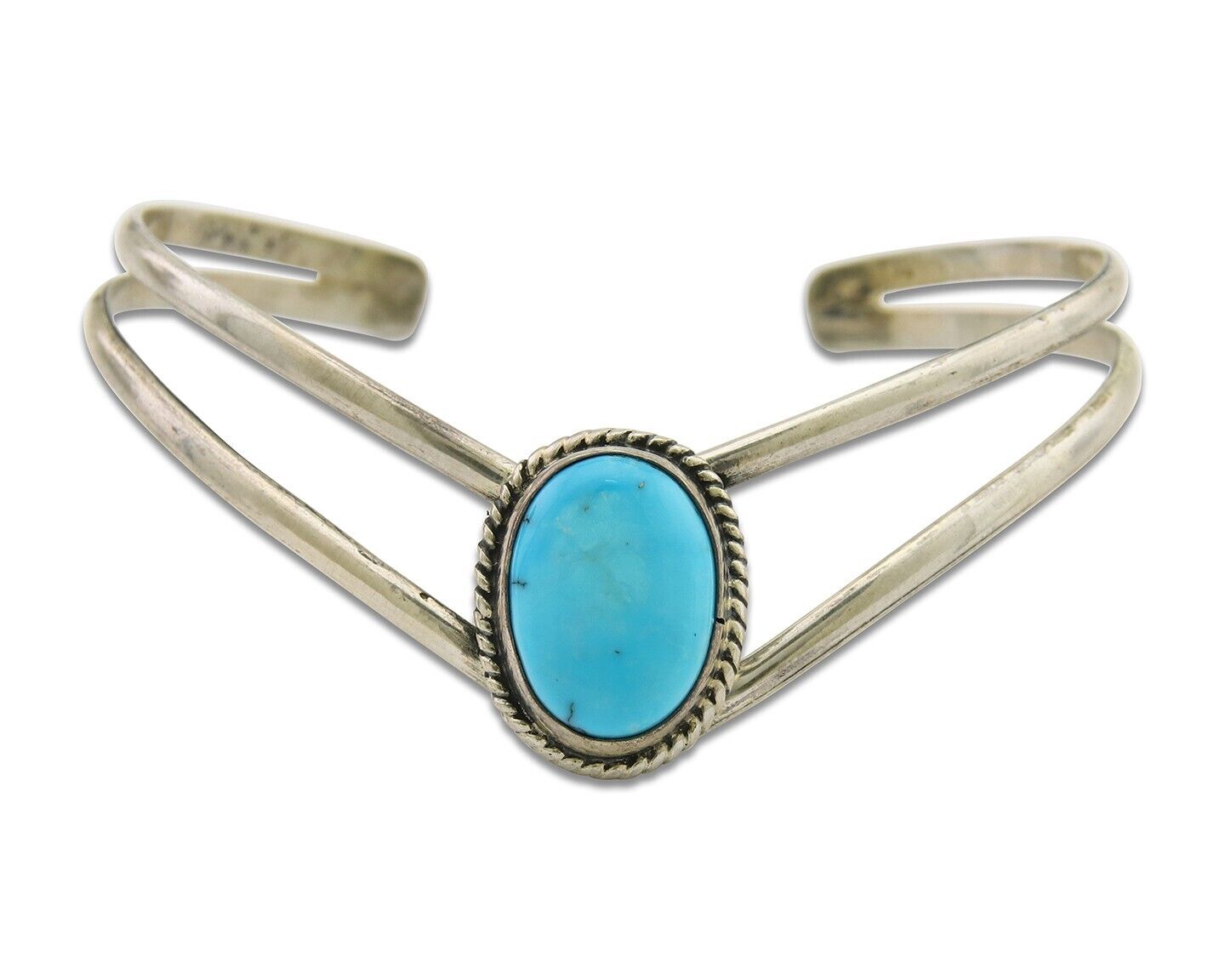 Navajo Bracelet 925 Silver Cuff Turquoise Handmade Artist Signed MC C.80's