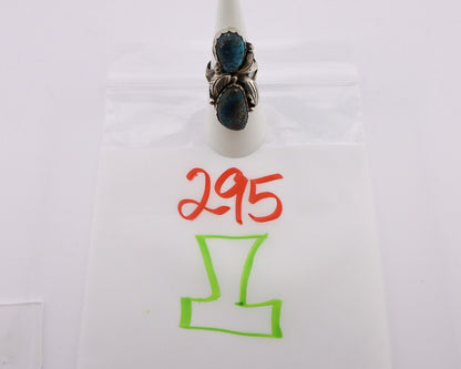 Zuni Ring 925 Silver Blue Morenci Turquoise Artist Signed Platoro FNE C.80's