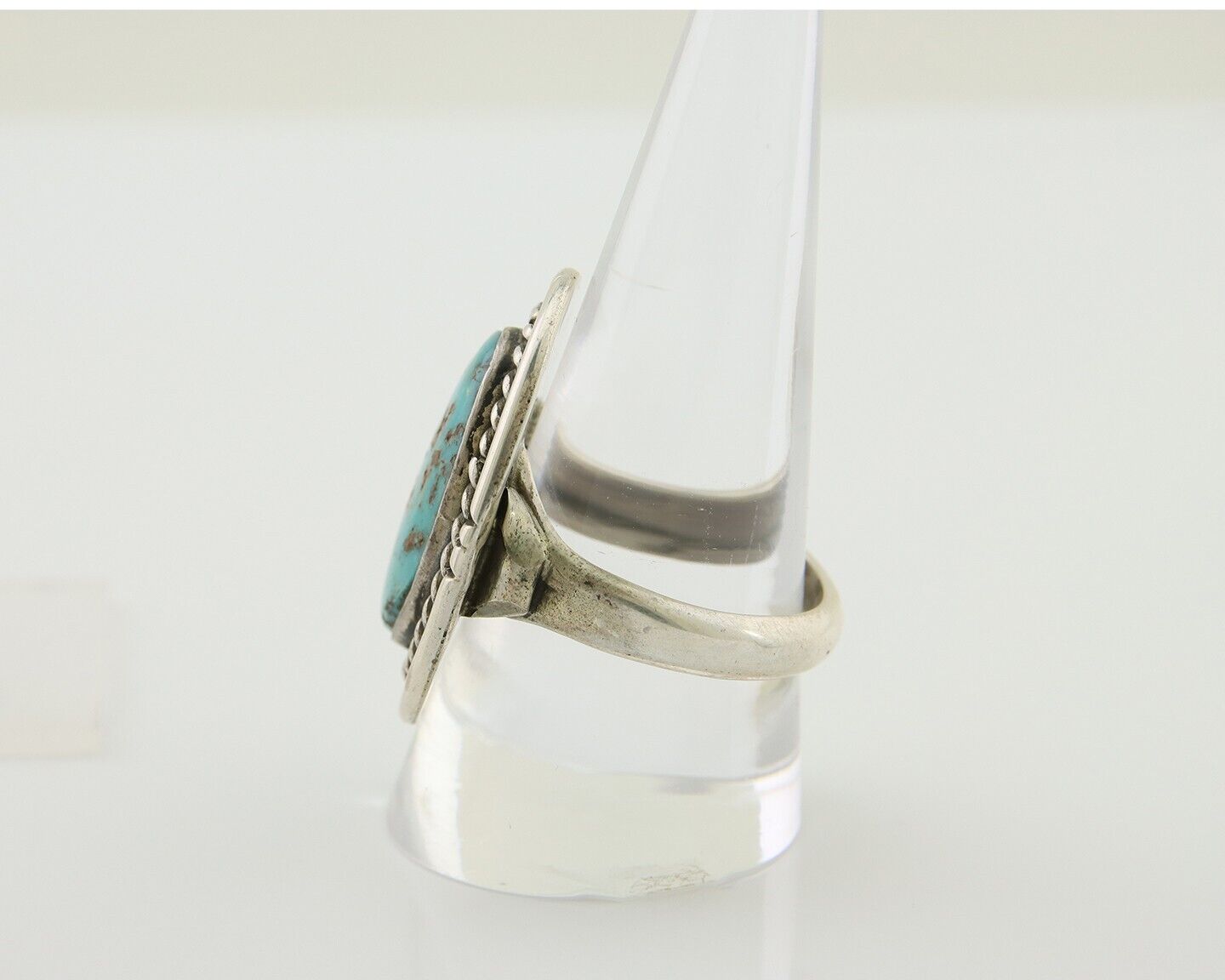 Navajo Handmade Ring 925 Silver Nevada Turquoise Native Artist C.80's