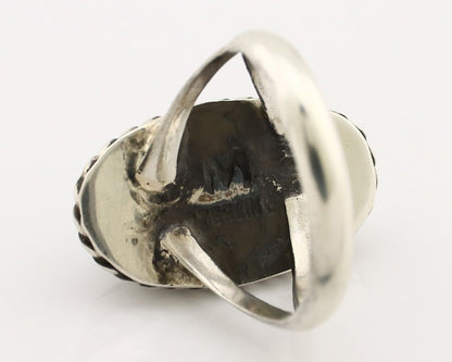Navajo Ring 925 Silver Kingman Turquoise Artist Signed M Montoya C.80's