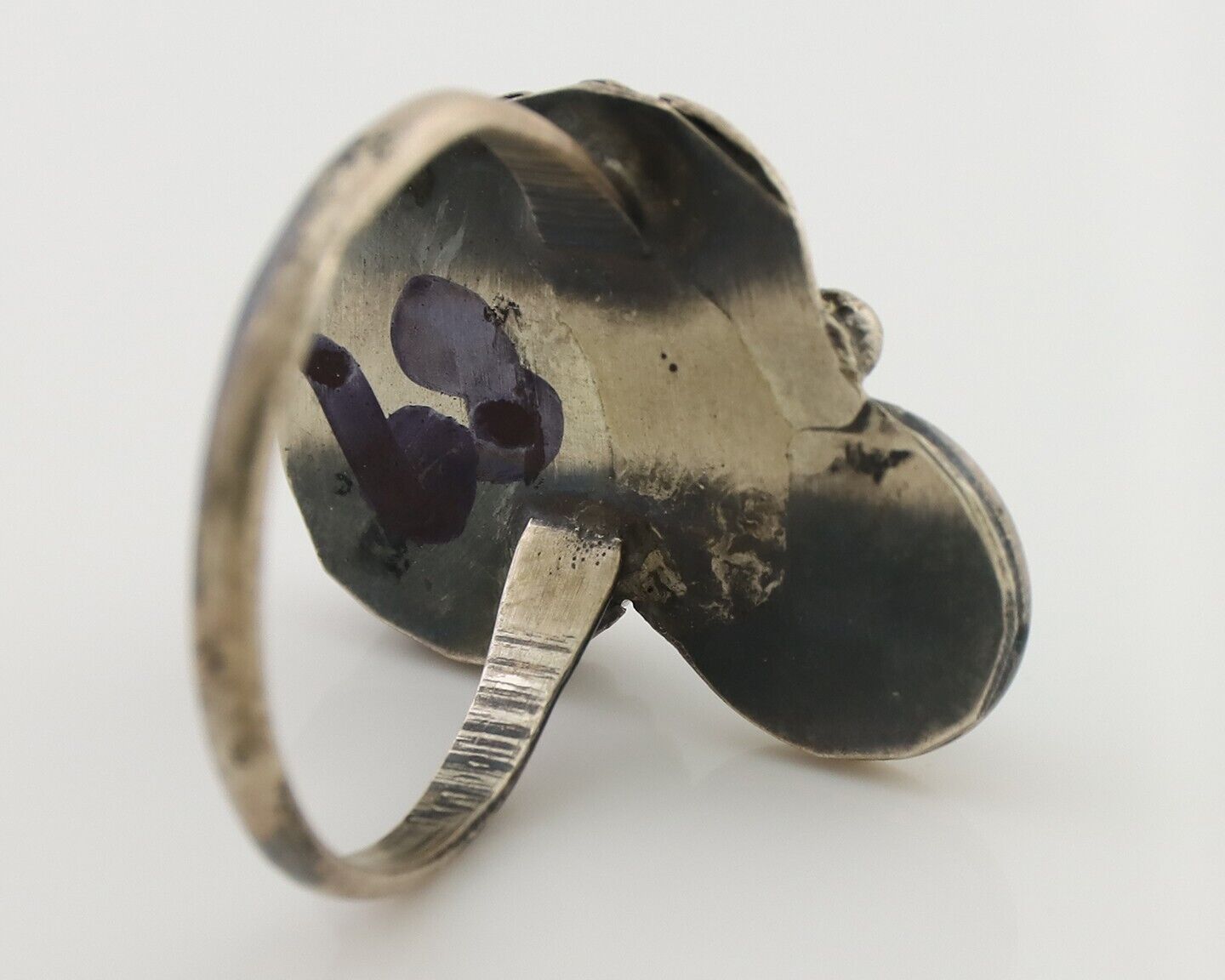 Vintage Handmade Navajo Ring Turquoise & MOP 925 Silver Size 5.75 C.80's