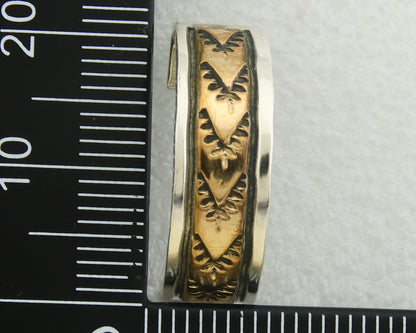 Navajo Hoop Earrings 925 Silver & Gold Artist Signed Randall Endito C.80's