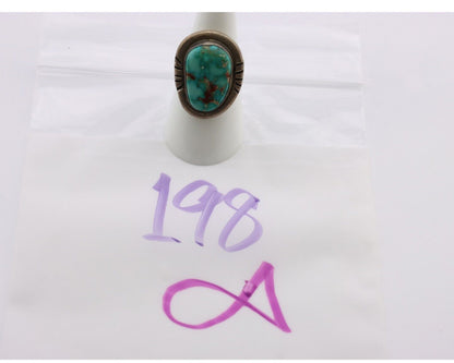 Navajo Ring .925 Silver Blue Turquoise Artist Signed Doug Zachary C.80's