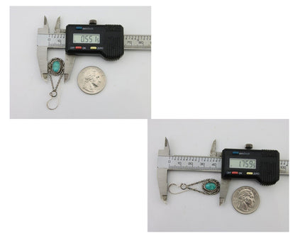 Navajo Dangle Earrings 925 Silver Natural Blue Turquoise Native Artist C.80's