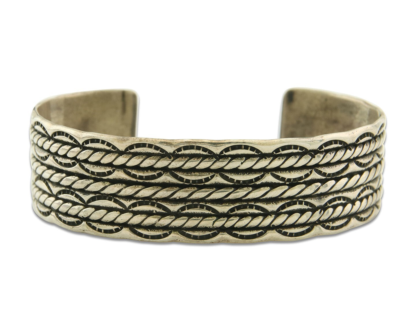 Men's Navajo Bracelet 925 Silver Artist Signed C Montoya Cuff C.80's