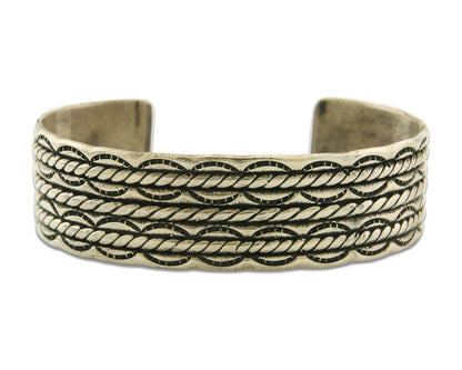 Men's Navajo Bracelet 925 Silver Artist Signed C Montoya Cuff C.80's