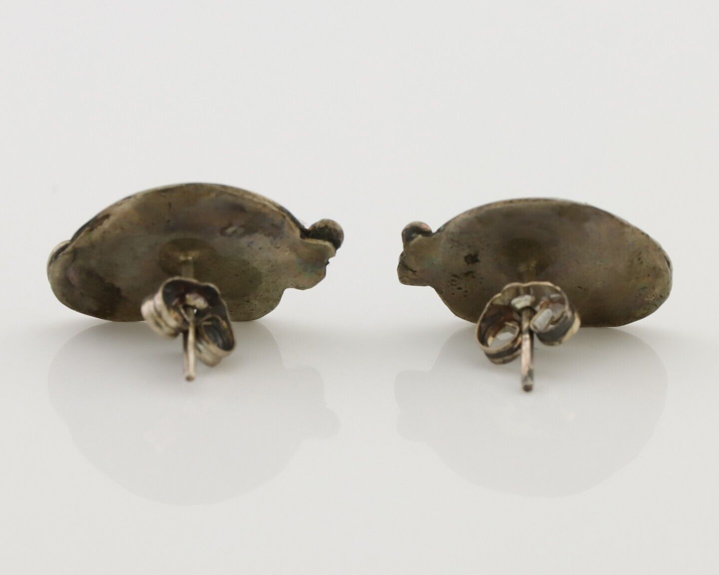 Navajo Earrings 925 Silver Natural Turquoise Native American Artist C.80's