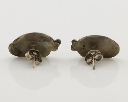 Navajo Earrings 925 Silver Natural Turquoise Native American Artist C.80's