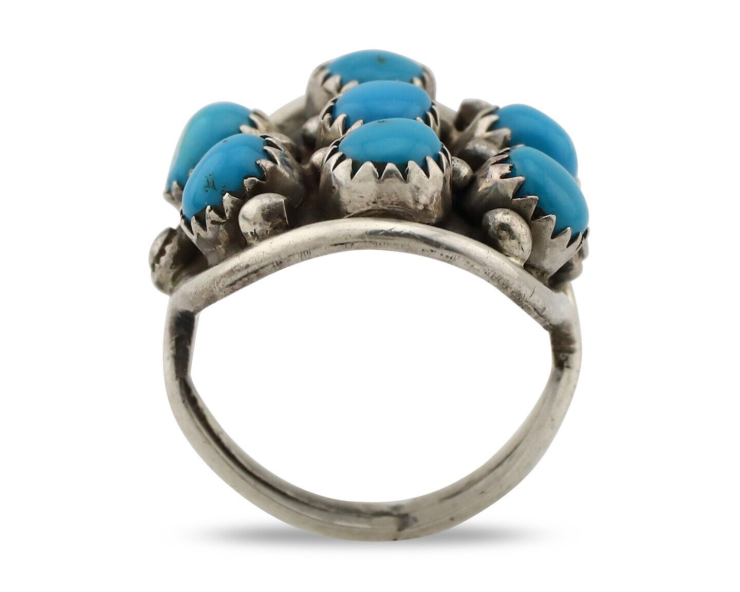 Navajo Ring 925 Silver Natural Blue Turquoise Signed Phillip Zachary Artist C80s