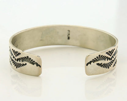 Navajo Cuff Bracelet 925 Sterling Silver Vintage Heavy Hand Stamped