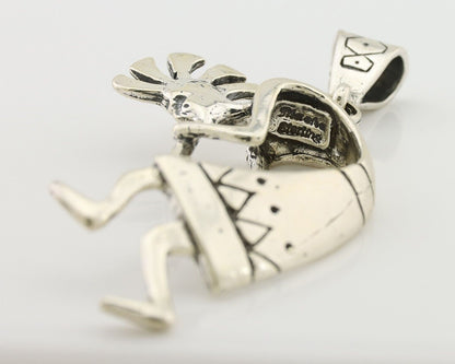 Navajo Kokopelli Pendant 925 Sterling Silver Artist Signed Masha C.80's